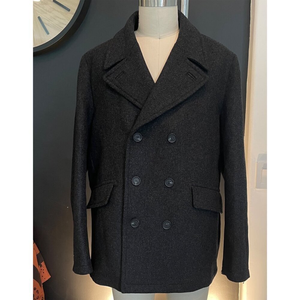 Ted Baker 273719 Charco Grey Short Wool Blend Peacoat Size 6 (XLG)